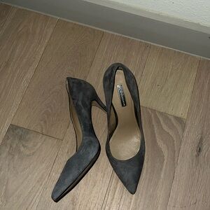 Gray suede BCBG pumps